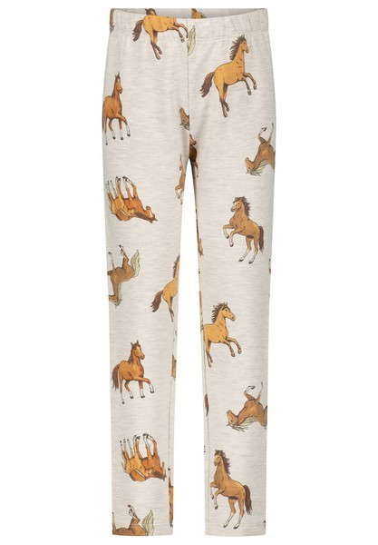 SALT AND PEPPER Girls Leggings Horses AOP oatmeal mel.