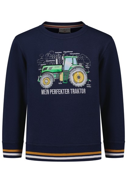 SALT AND PEPPER Boys Sweat Traktor Print EMB true navy