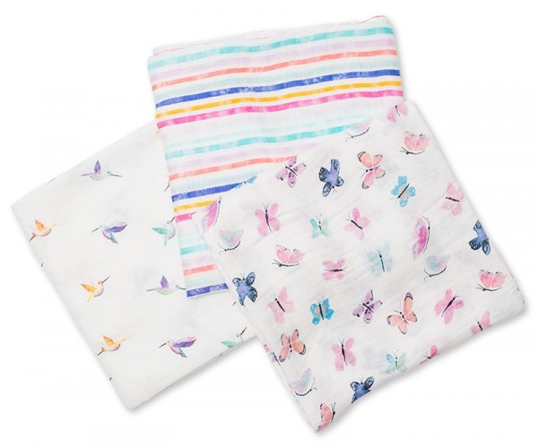 Bamboo Muslin Swaddle Mulltuch 3er Set - Garden Friends