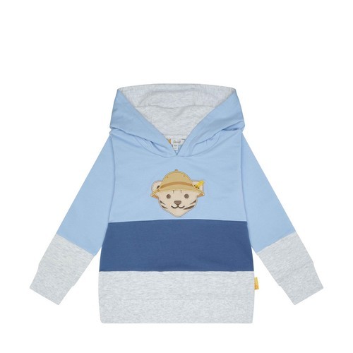 Steiff Sweatshirt mit Kapuze hellblau, Größe 104