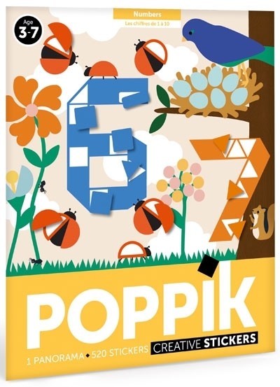 Poppik Stickerposter - Panorama (1 Poster + 520 Sticker) / 123 (3-7 J.)