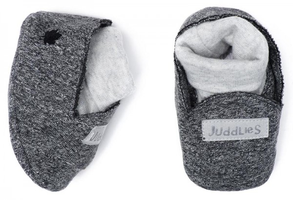 Juddlies Raglan Collection - Babyschuhe Baumwolle (Bio) / Graphit Black (0-4 M)