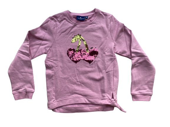 TOM TAILOR Mädchen Sweatshirt mit Artwork, rosa, unifarben mit Print, Gr.128/134