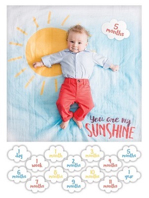 Baby's First Year™ Swaddle-Blanket & Karten Set - You are my sunshine lulujo