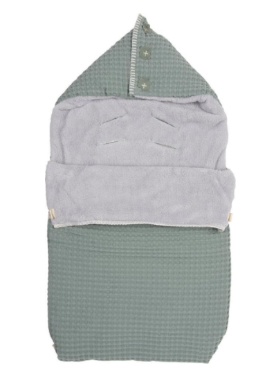 Koeka Fußsack Waffel Plüsch Oslo (3-Punktgurt) sapphire/silver grey unisex