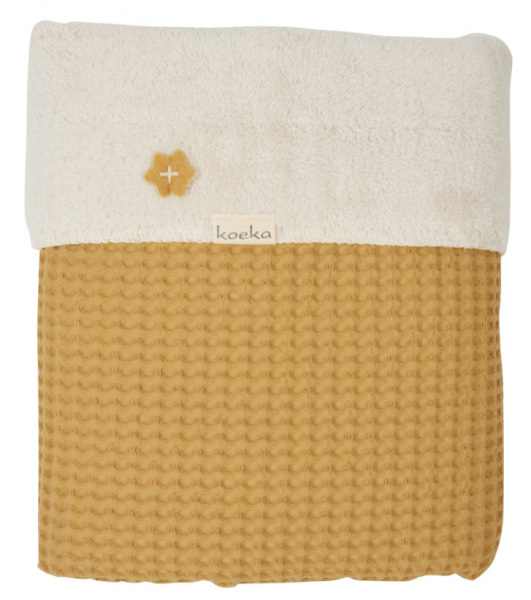 Koeka Babydecke Waffel/Teddy Oslo 100x75 ochre/pebble