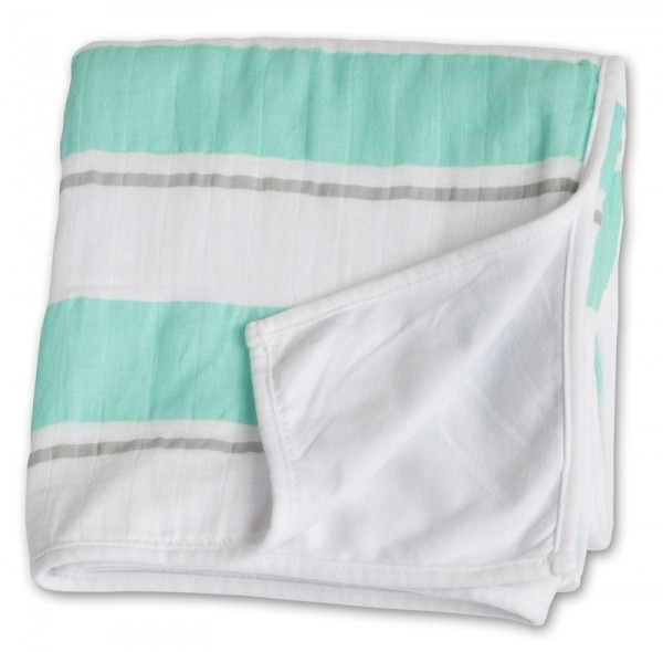 Childhood Blanket Kinderdecke - Aqua Stripe
