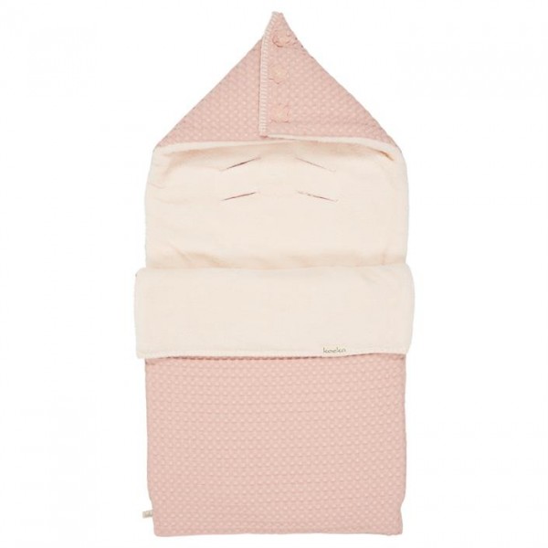 Koeka Fußsack 0+ 3 Punkte Waffel/Teddy Oslo One Size shadow pink/light shadow pink