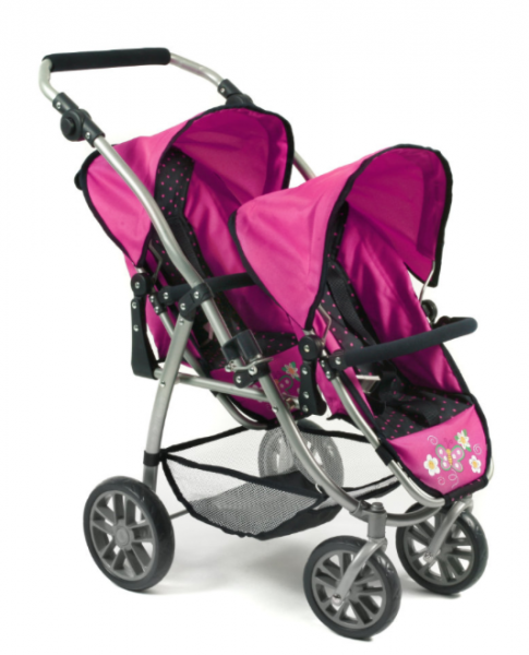 Bayer Tandem-Buggy "VARIO" Dots Navy-Pink